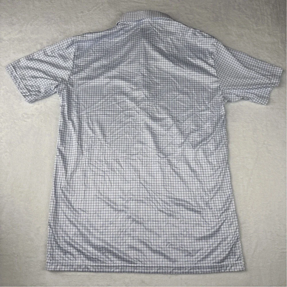 NWT Collars and Co Polo Medium Tall Semi-Spread Thin Blue Check Mens Golf Career - Picture 7 of 7